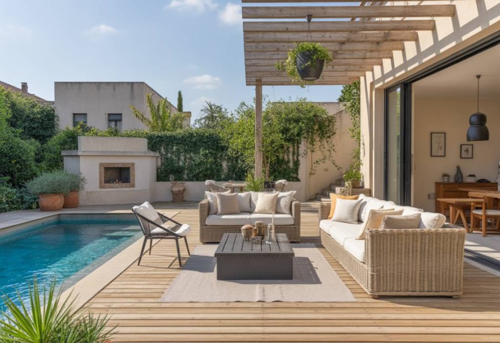 Comment choisir et agencer le mobilier de terrasse pour créer une continuité entre salon et espace piscine