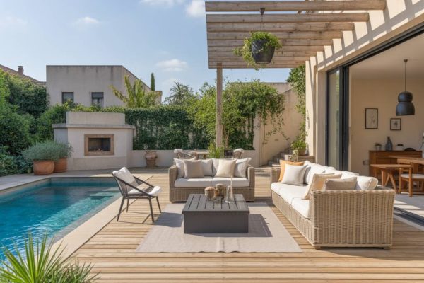 Comment choisir et agencer le mobilier de terrasse pour créer une continuité entre salon et espace piscine