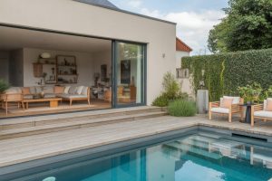 Aménager une continuité fluide entre salon, jardin et piscine : idées d’agencement et de matériaux